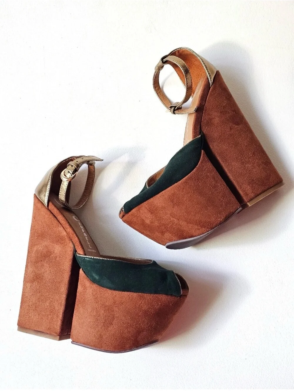 Jeffrey Campbell Havana Last Ankle Strap Split Wedge Platform Heels Size 6